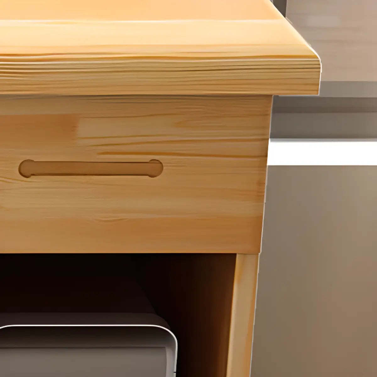 Pine Wood Soft-Close Keyboard Tray Writing Desk — Without Chairs / 6