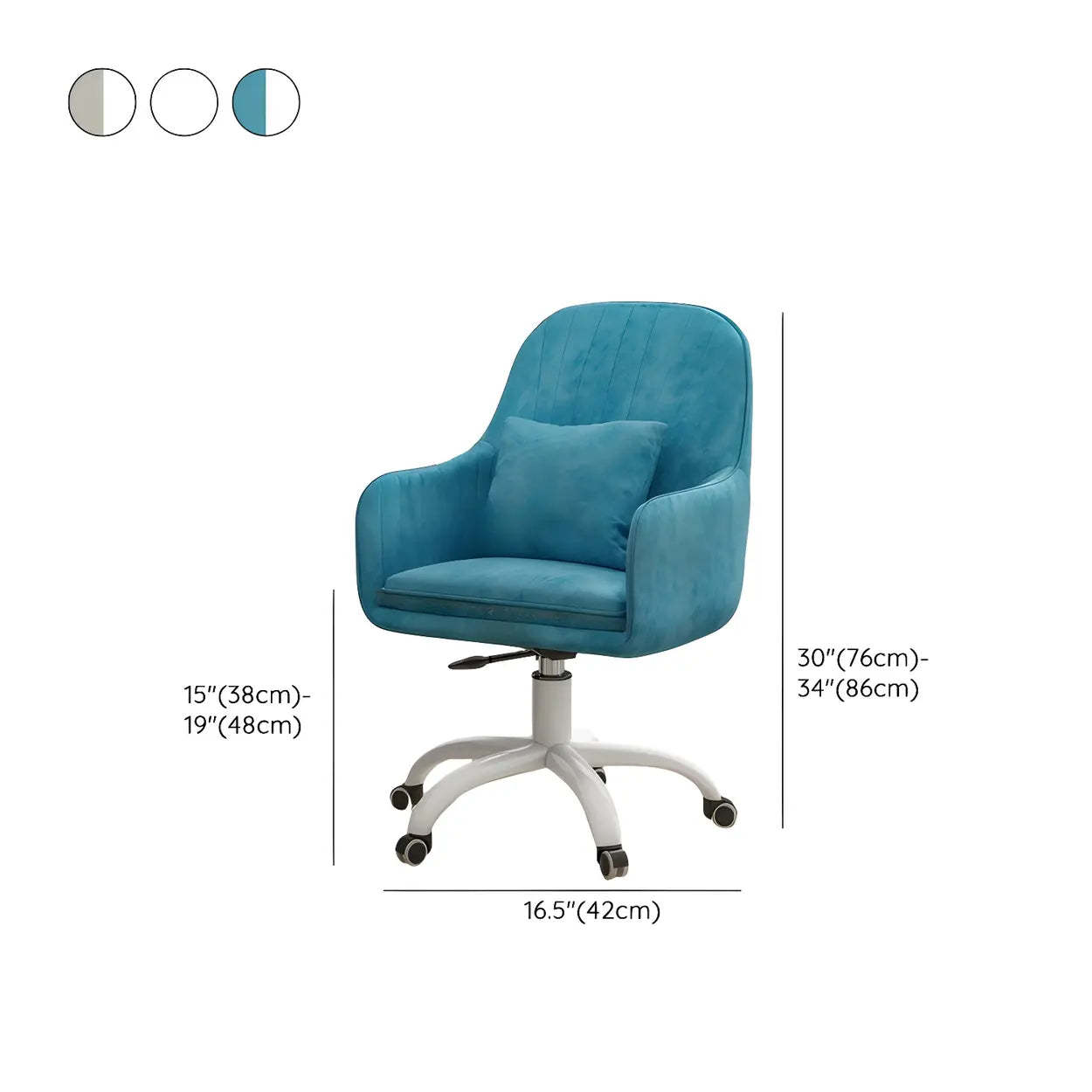 Pink Adjustable Plush Upholstered Swivel Office Chair