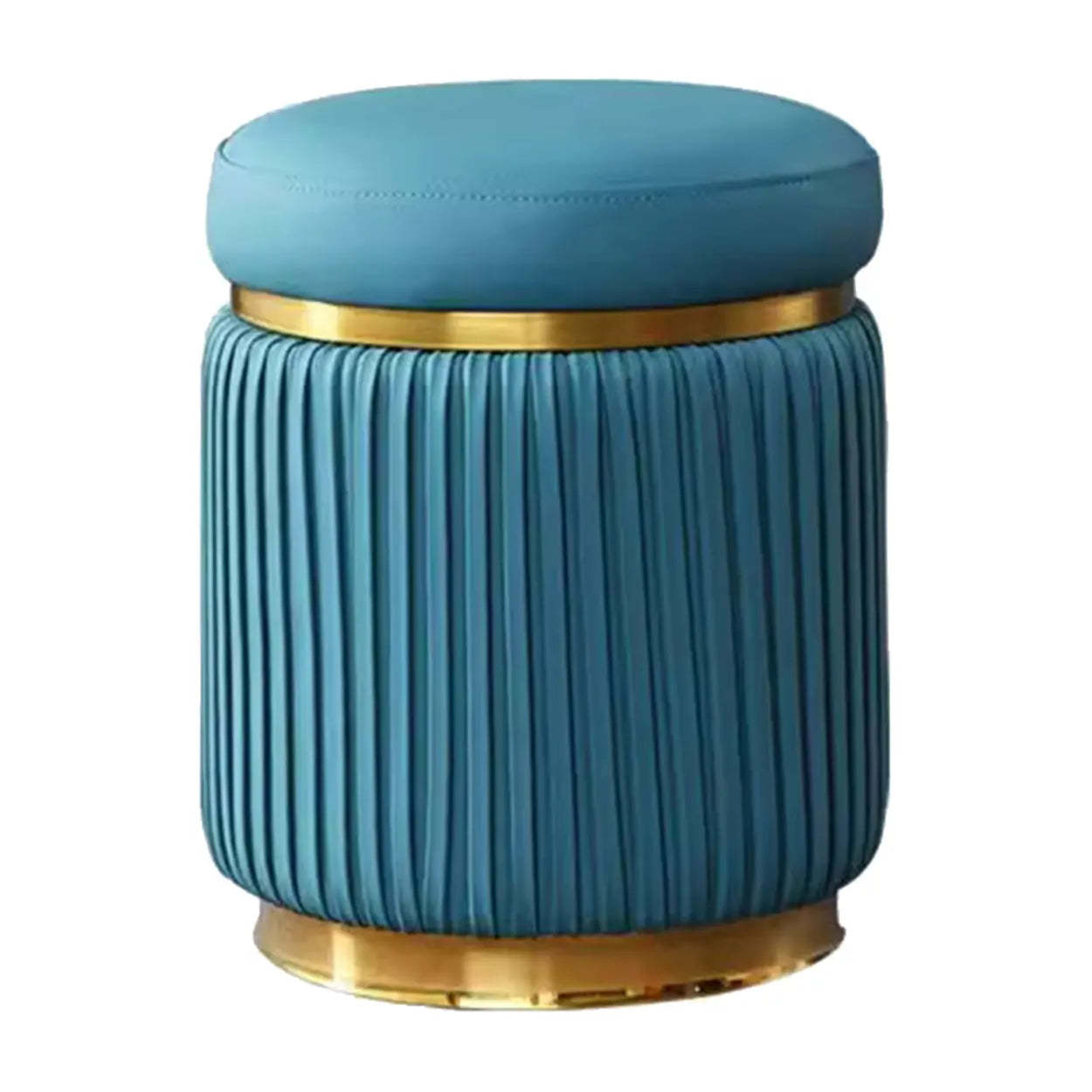 Pink Velvet Gold Cylindrical Vanity Stool — Orange / 1 Piece