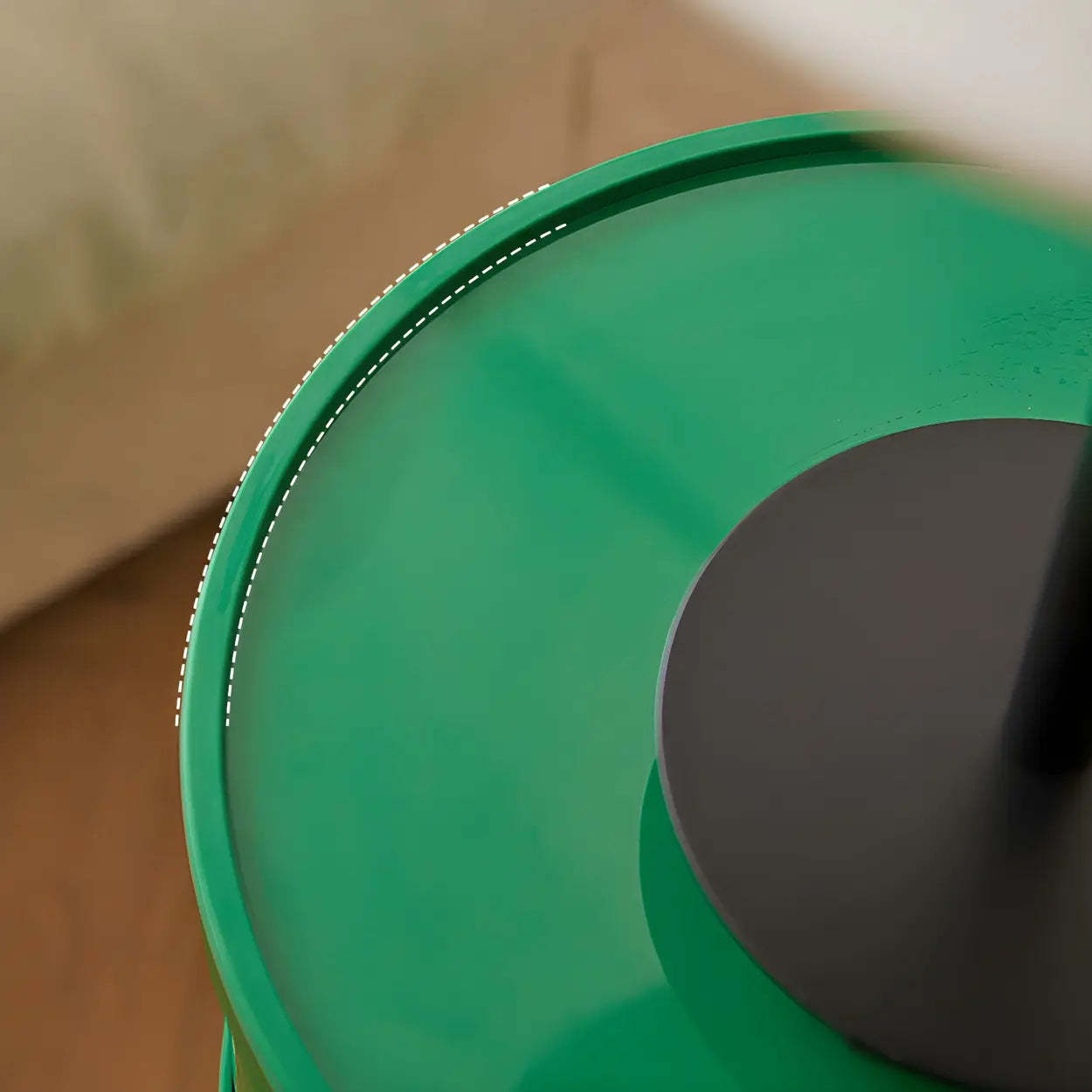 Pink Round Plastic Nightstand with Shelves and Cabinet — Green / 1 Piece