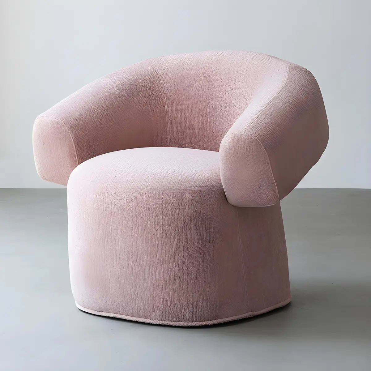Pink Tear-Resistant Chenille Fixed-Back Arm Chair