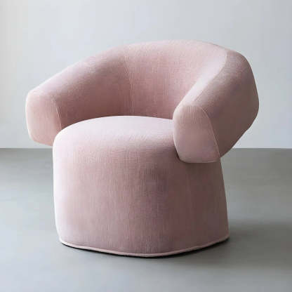Pink Tear-Resistant Chenille Fixed-Back Arm Chair