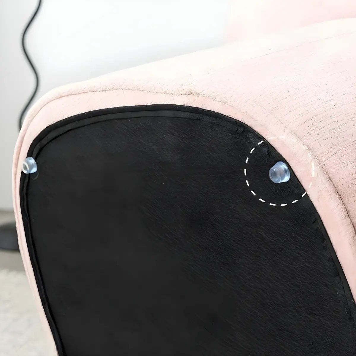 Pink Tear-Resistant Chenille Fixed-Back Arm Chair
