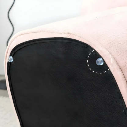 Pink Tear-Resistant Chenille Fixed-Back Arm Chair