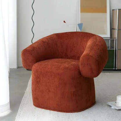 Pink Tear-Resistant Chenille Fixed-Back Arm Chair