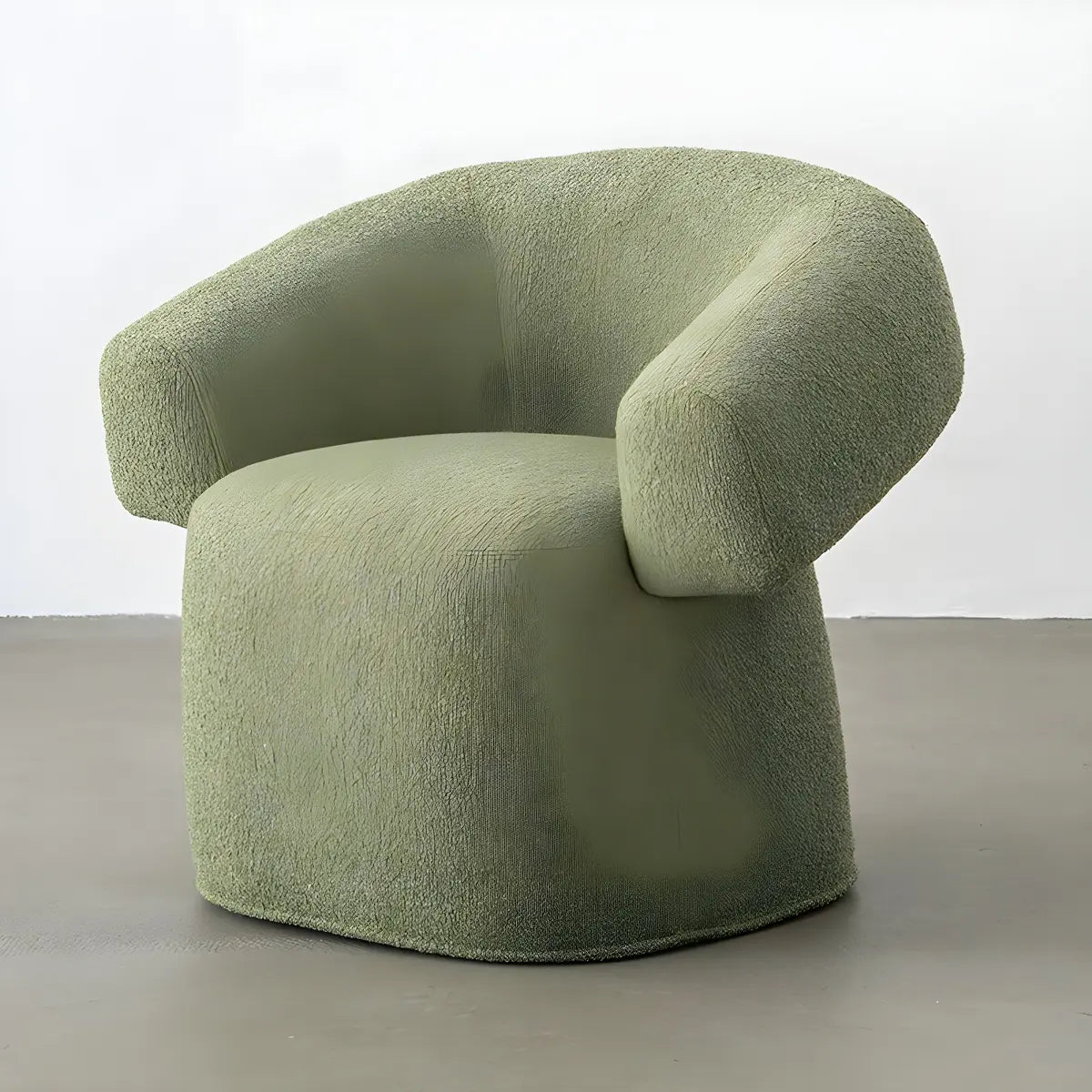 Pink Tear-Resistant Chenille Fixed-Back Arm Chair — Matcha Green / Chenille