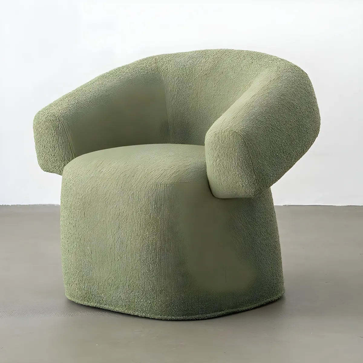 Pink Tear-Resistant Chenille Fixed-Back Arm Chair — Matcha Green / Chenille