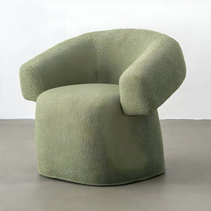 Pink Tear-Resistant Chenille Fixed-Back Arm Chair — Matcha Green / Chenille