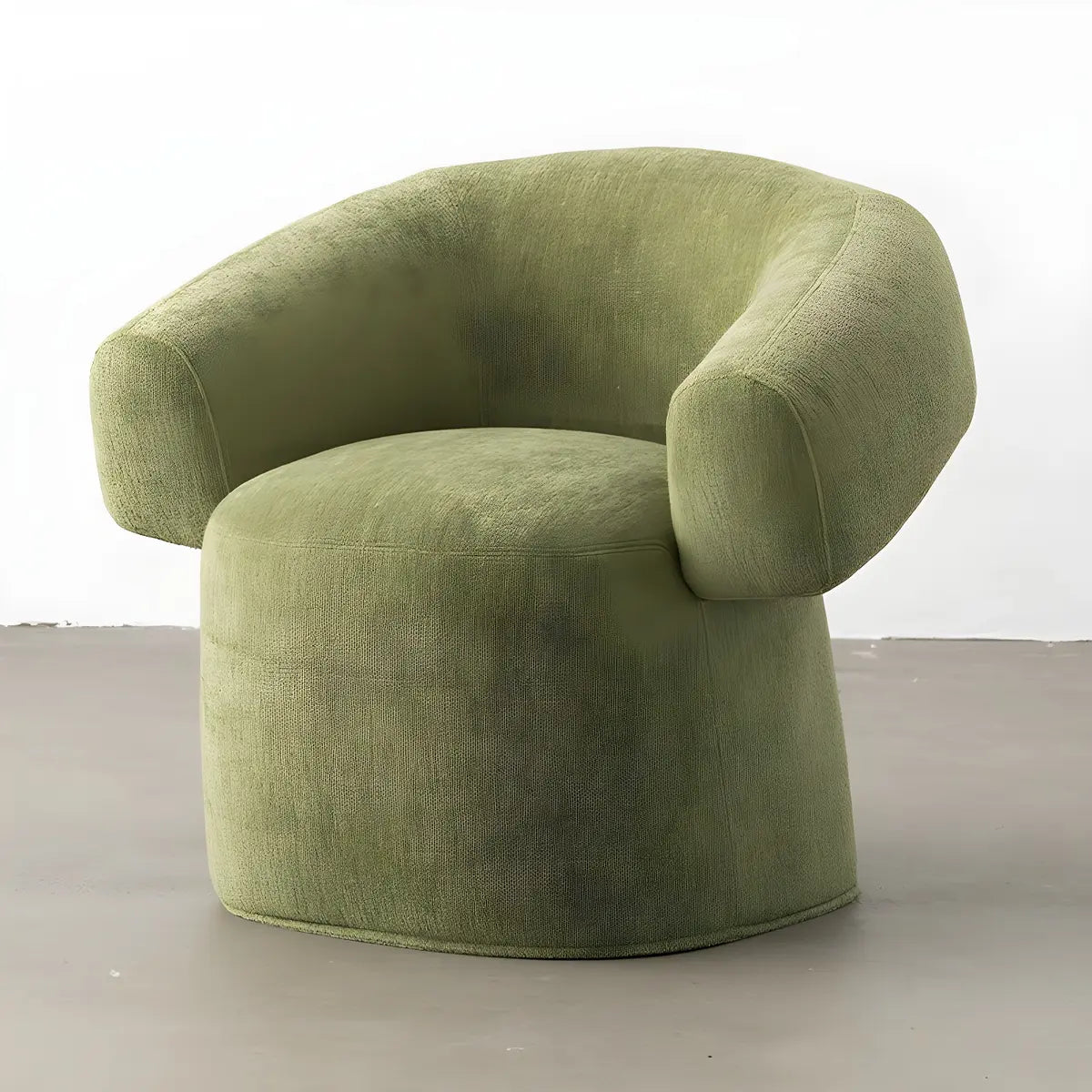 Pink Tear-Resistant Chenille Fixed-Back Arm Chair — Pea Green / Loop-Pile