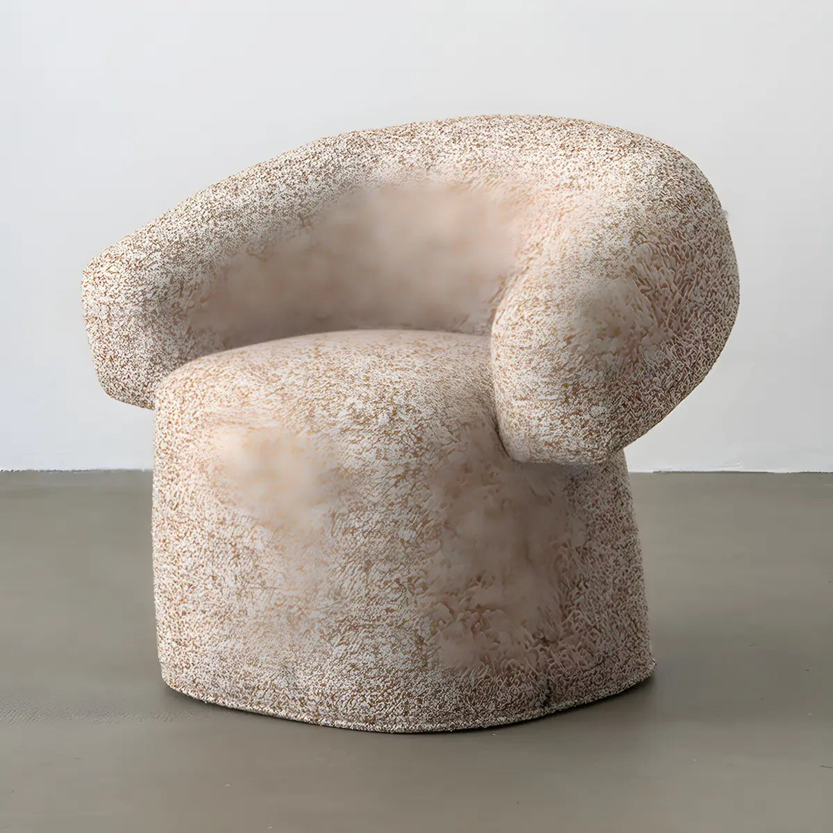Pink Tear-Resistant Chenille Fixed-Back Arm Chair