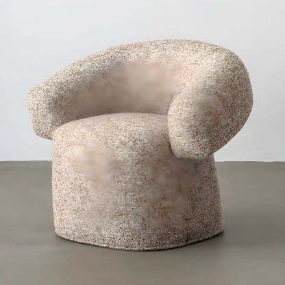 Pink Tear-Resistant Chenille Fixed-Back Arm Chair