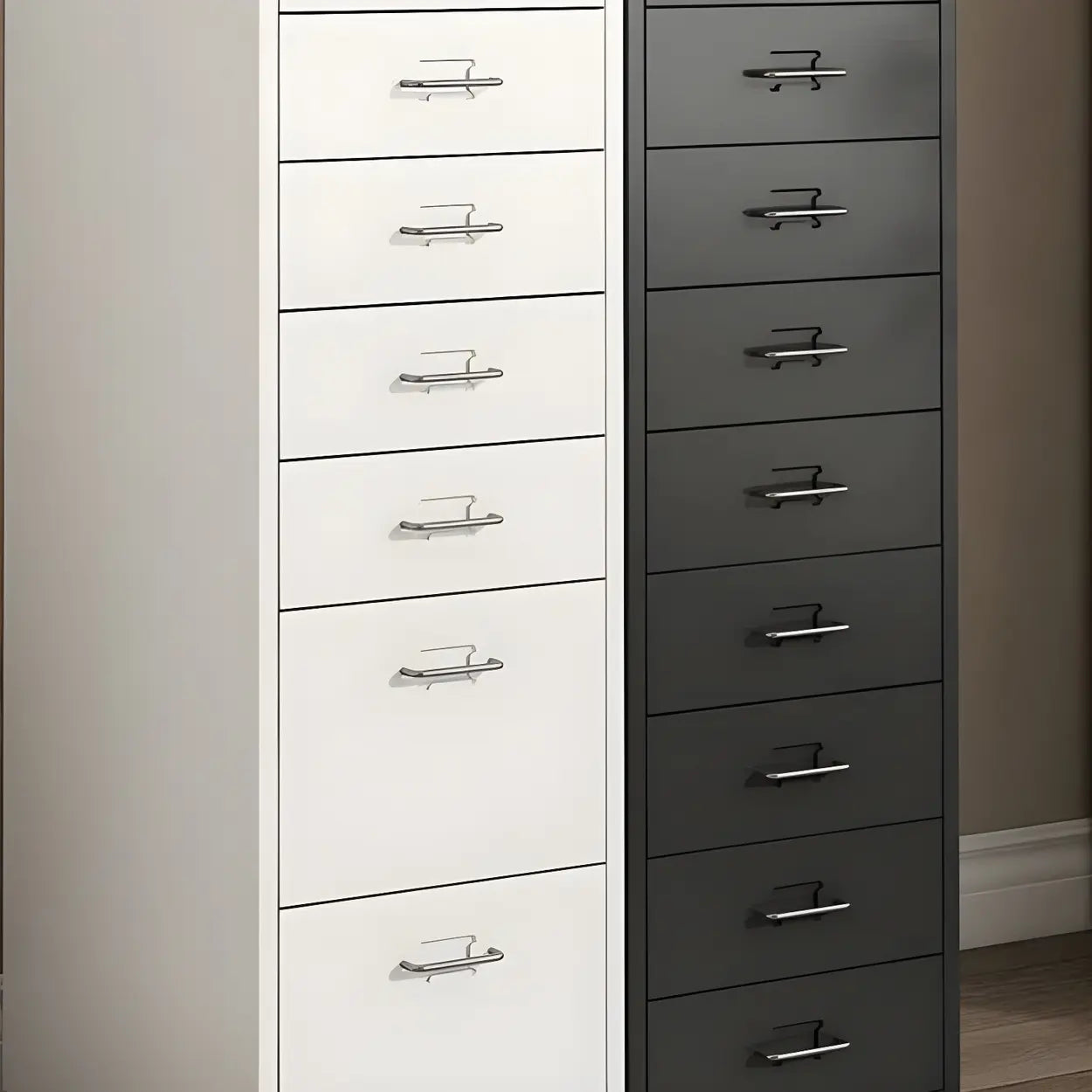 Pink Vertical Metal Caster Drawer Chest — Red / 6