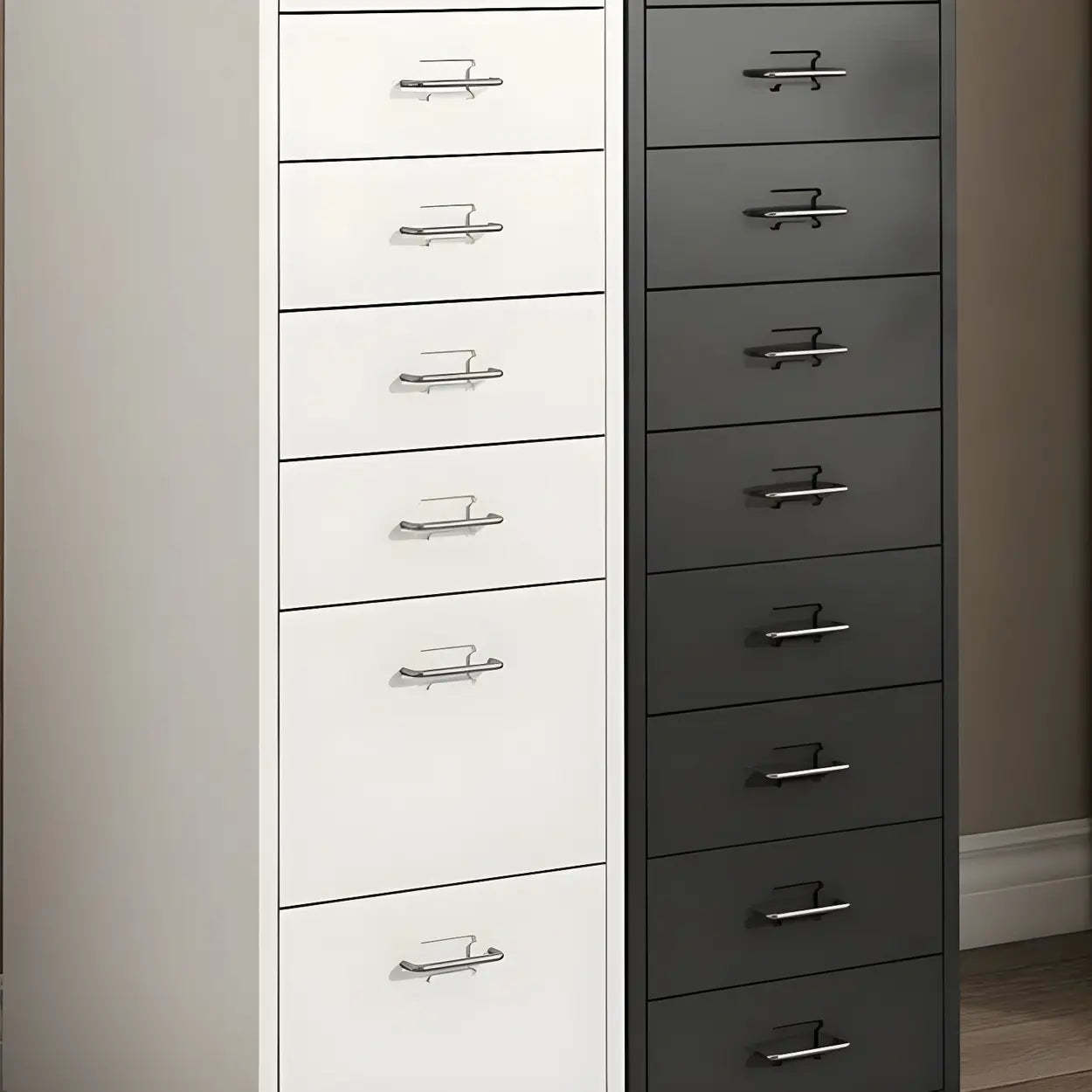 Pink Vertical Metal Caster Drawer Chest — Red / 6