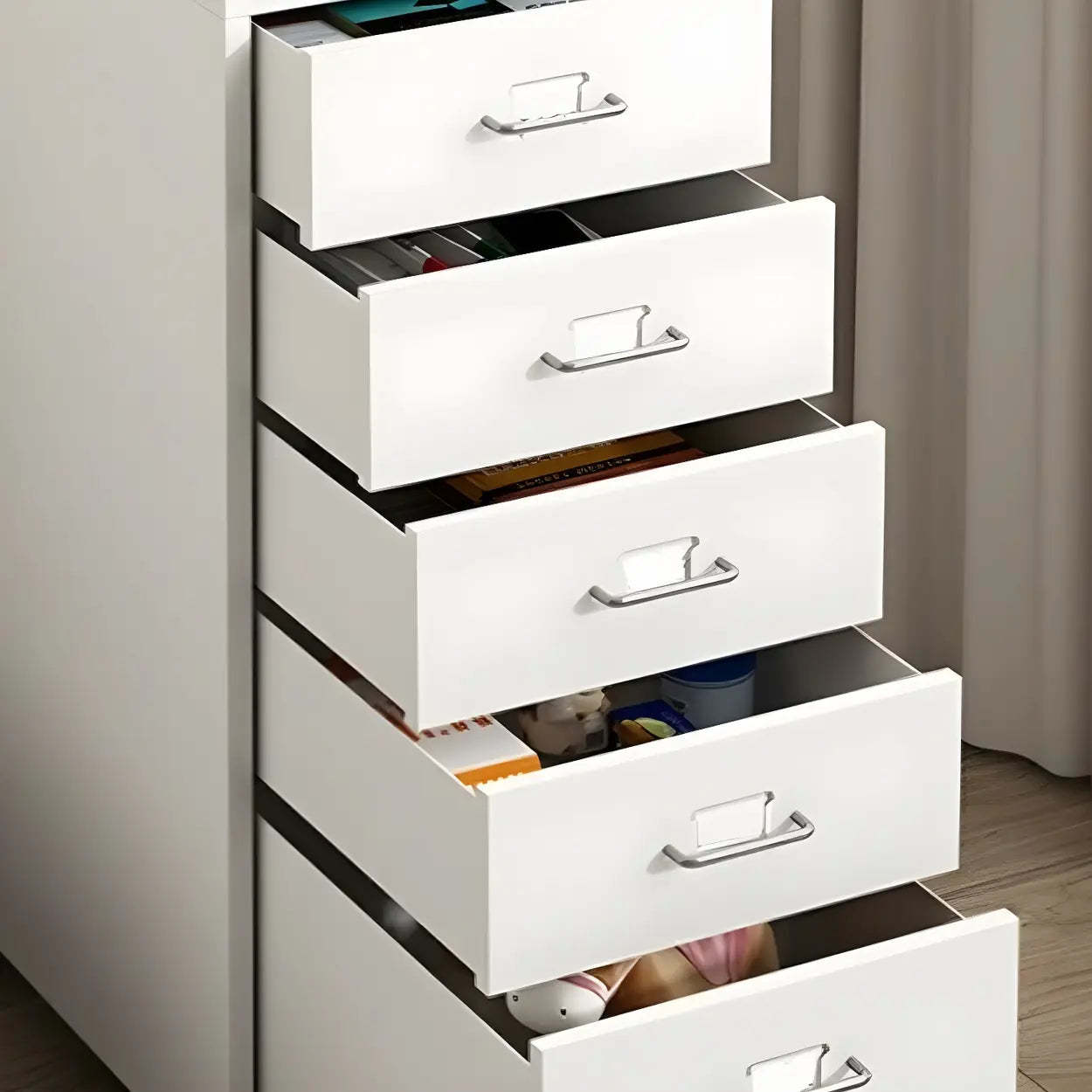 Pink Vertical Metal Caster Drawer Chest — Sky Blue / 3