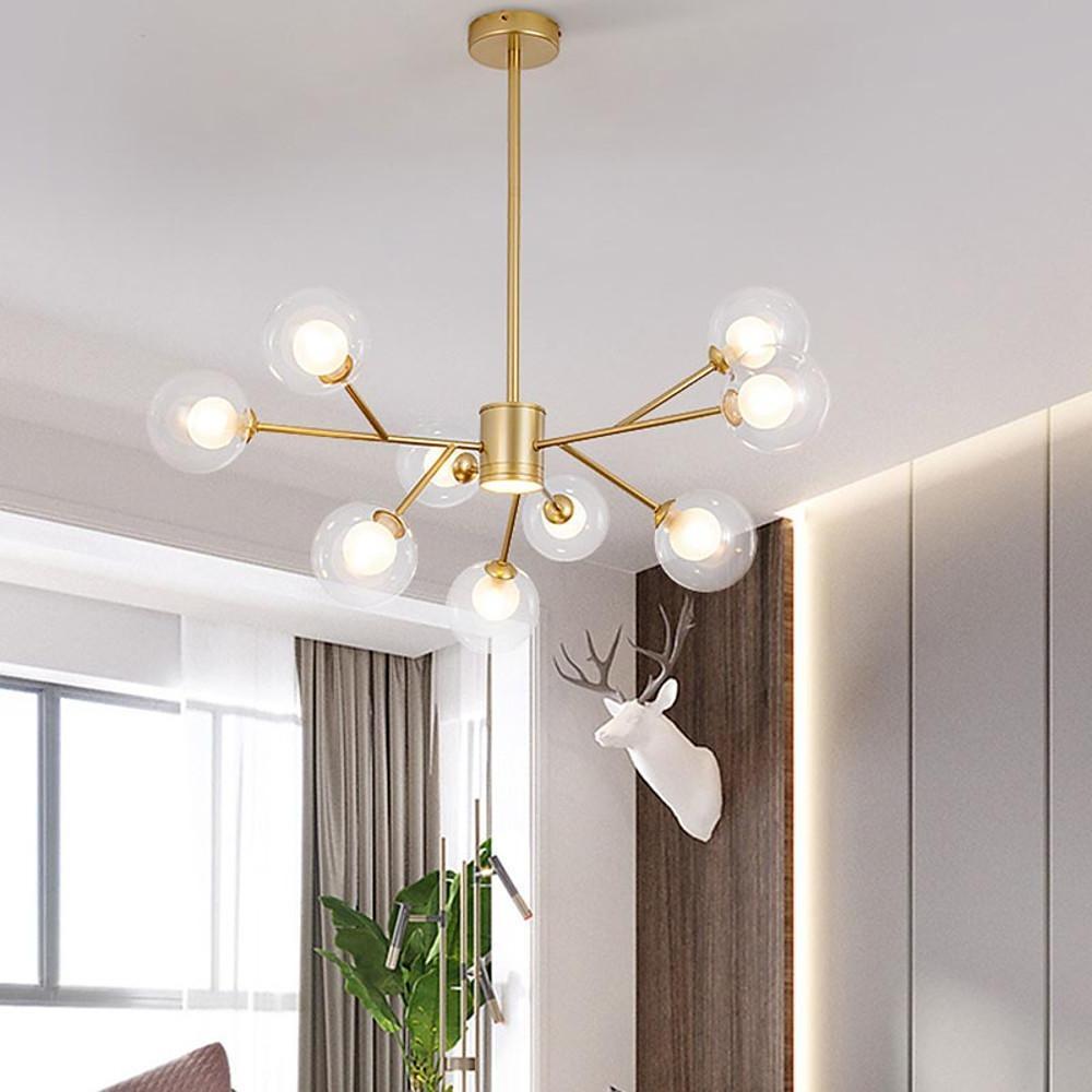9 Lights Glass LED Modern Chandeliers Ceiling Lights Pendant Light-Lighom