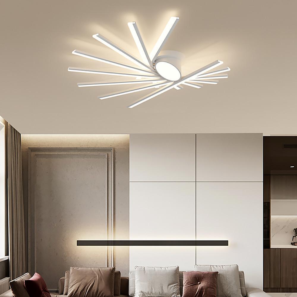 Creative Linear Oval Sticks LED White Modern Flush Mount Ceiling Light-Lighom
