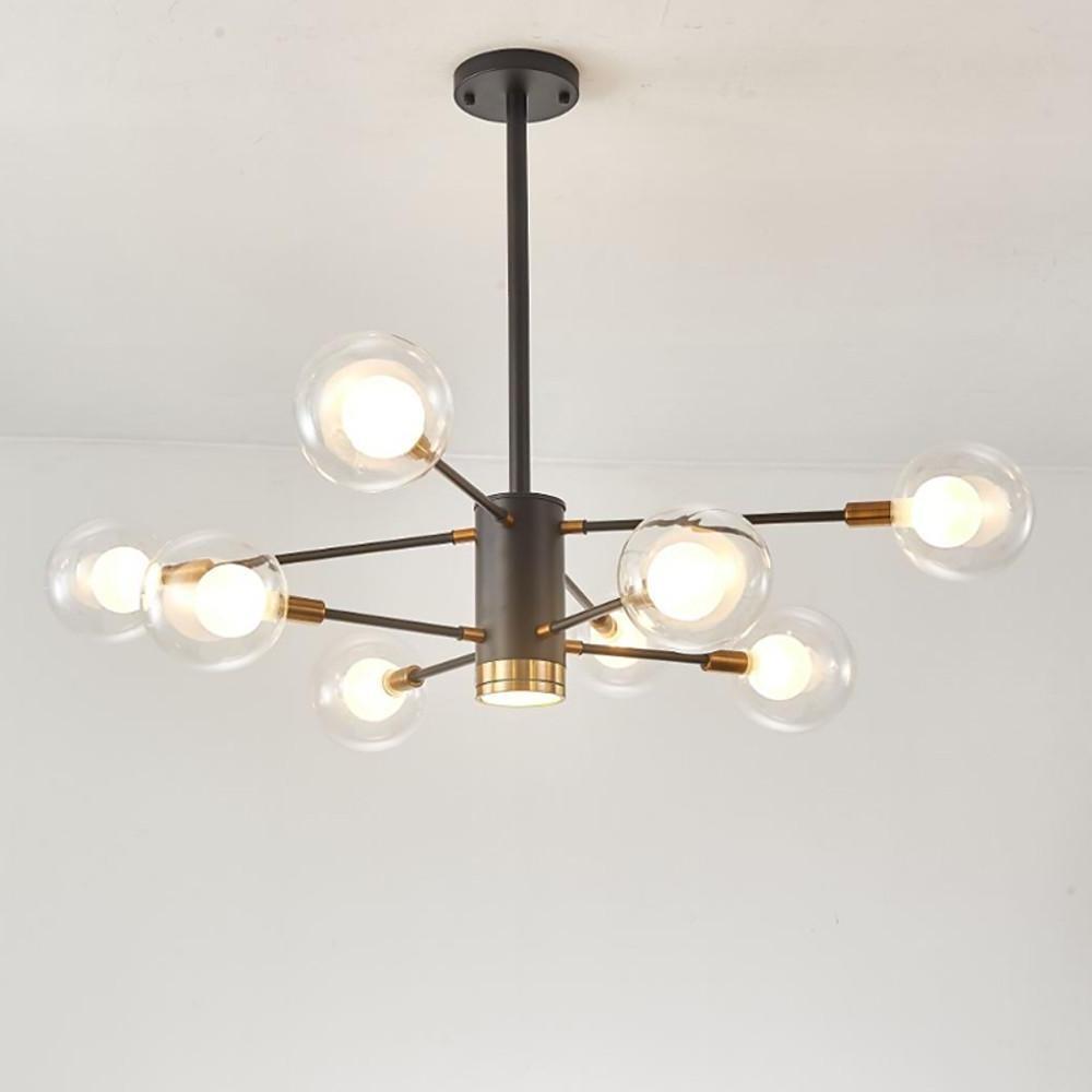 8-light Glass LED Modern Sputnik Chandelier Hanging Lamp Island Lights-Lighom
