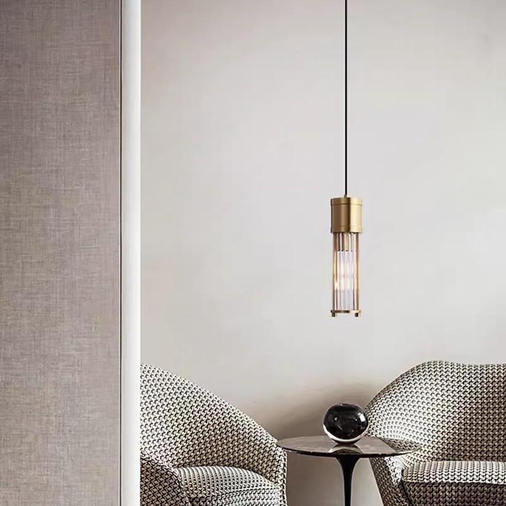 Cylinder Shaped LED Crystal Modern Pendant Light Island Lights Hanging Lamp-Lighom
