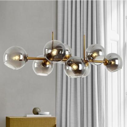 Globe Nordic Glass Bubble Chandelier Metal Industrial Chandelier Ceiling Lights-Lighom