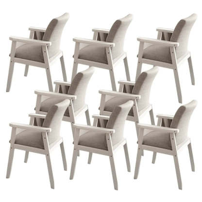 Modern upholstered wood fabric dining chairs & benches, Lighom