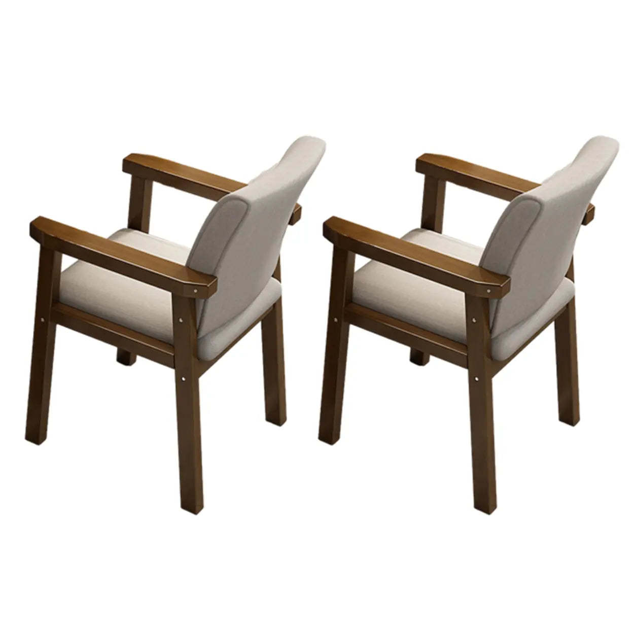 Upholstered Wood Dining Armchair — Brown / 1 Piece
