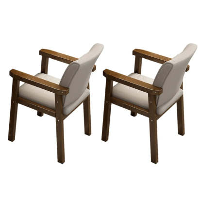 Upholstered Wood Dining Armchair — Brown / 1 Piece