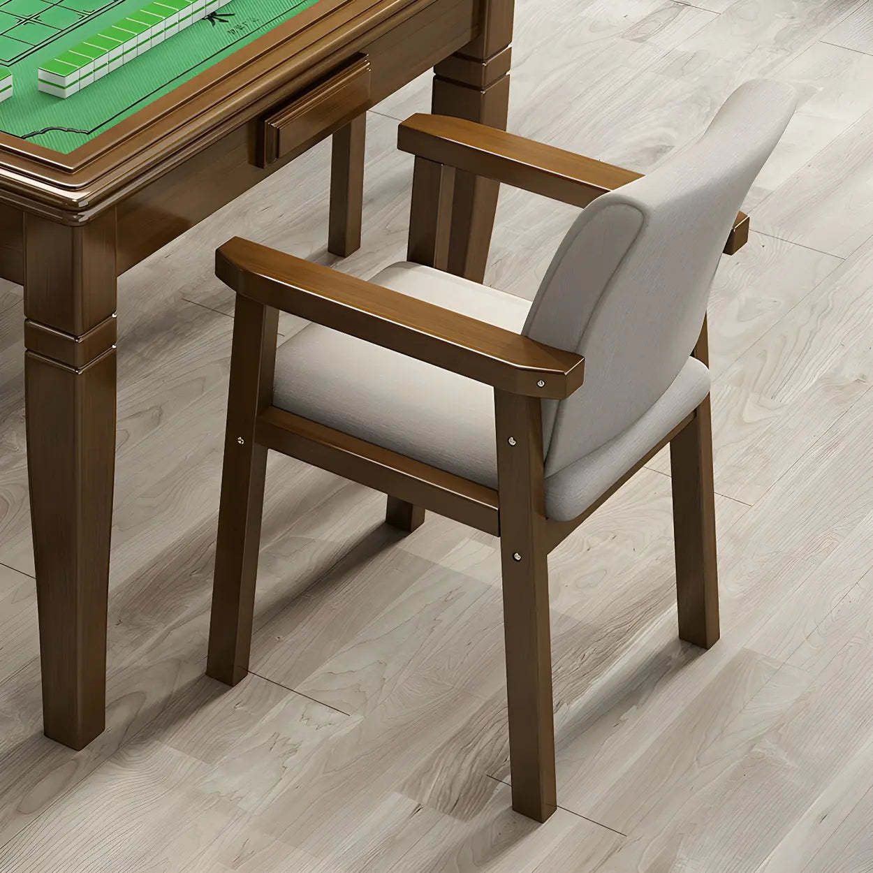 Upholstered Wood Dining Armchair — Nut-Brown / 1 Piece