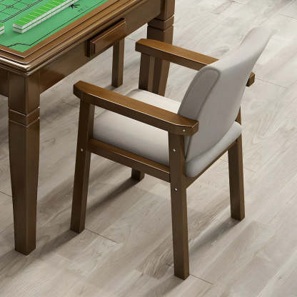 Upholstered Wood Dining Armchair — Nut-Brown / 1 Piece
