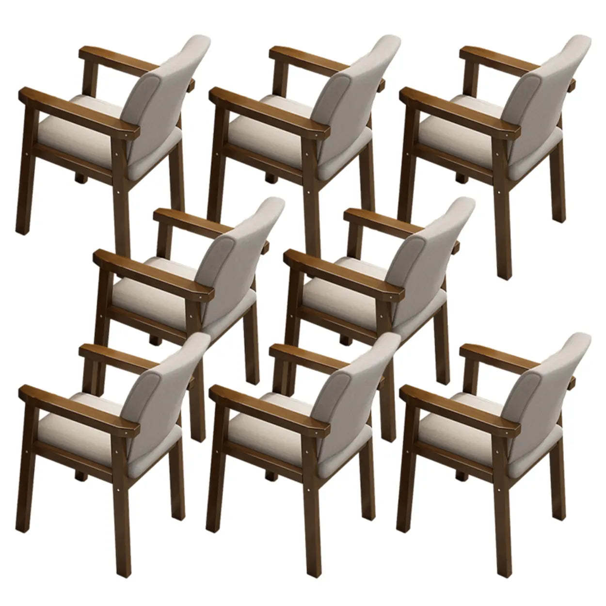 Modern upholstered dining chairs & benches in wood — Nut & Brown / Set of 2