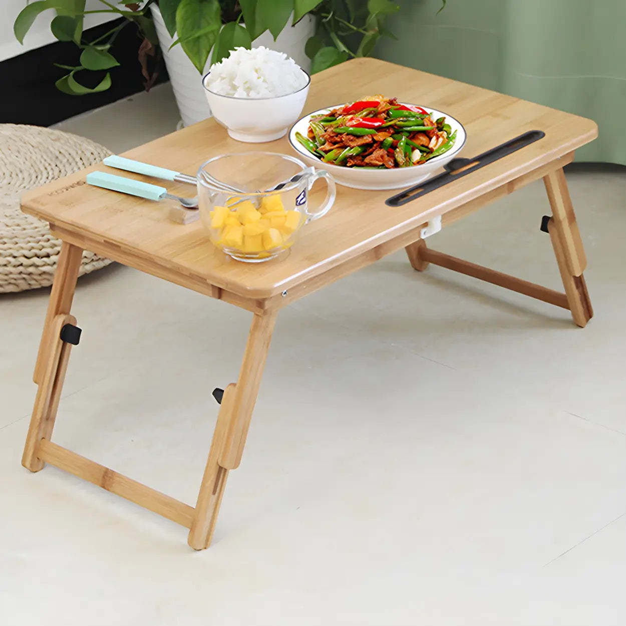 Portable Foldable Adjustable Wood Small Writing Desk — Table Only
