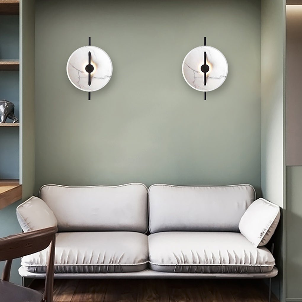 Postmodern Marble Wall Sconce Creative LED Bedside and Living Room Wall Lighting-Lighom