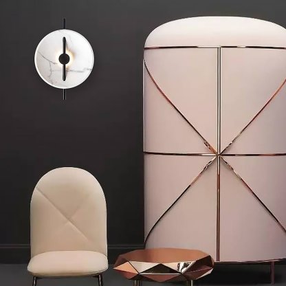 Postmodern Marble Wall Sconce Creative LED Bedside and Living Room Wall Lighting-Lighom