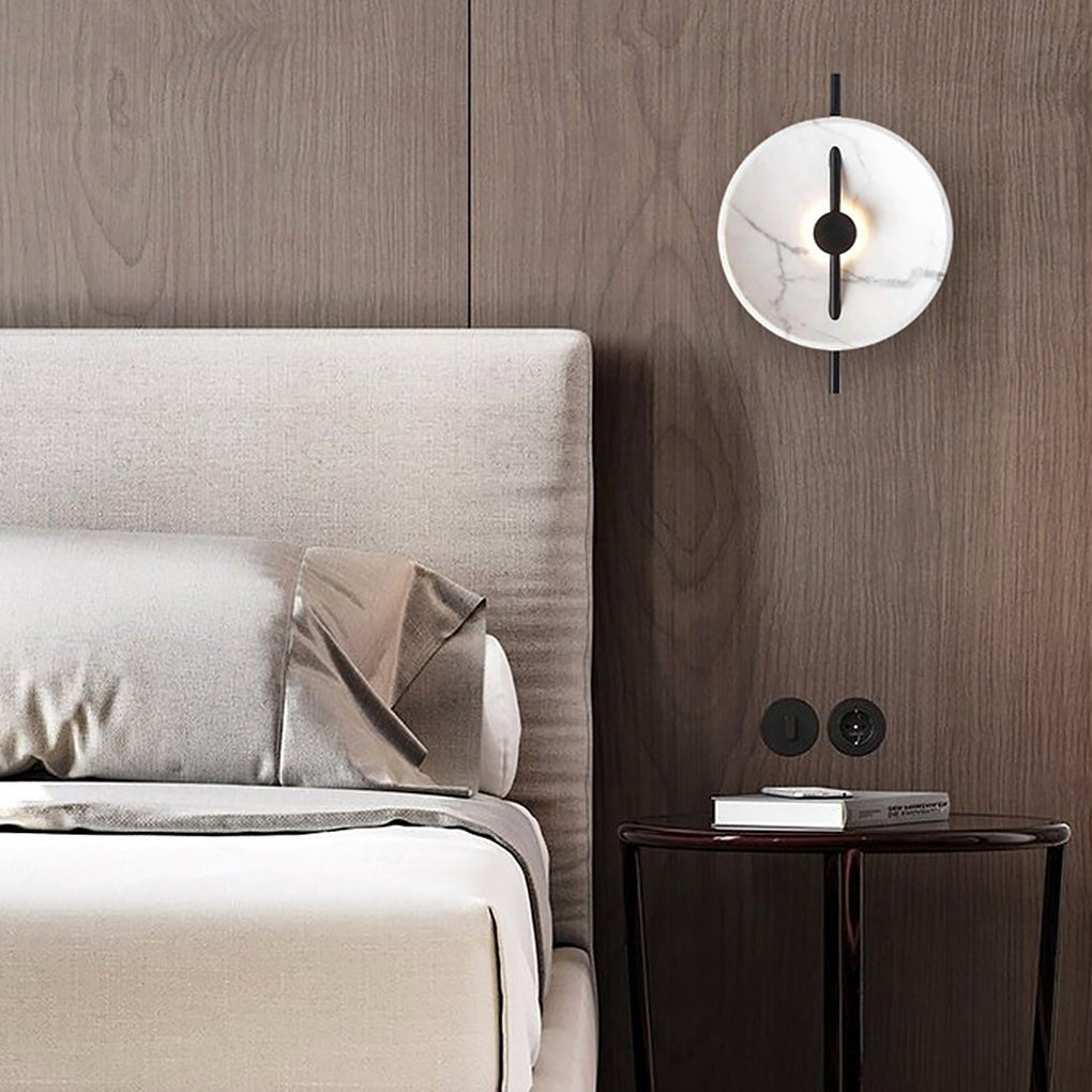 Postmodern Marble Wall Sconce Creative LED Bedside and Living Room Wall Lighting-Lighom