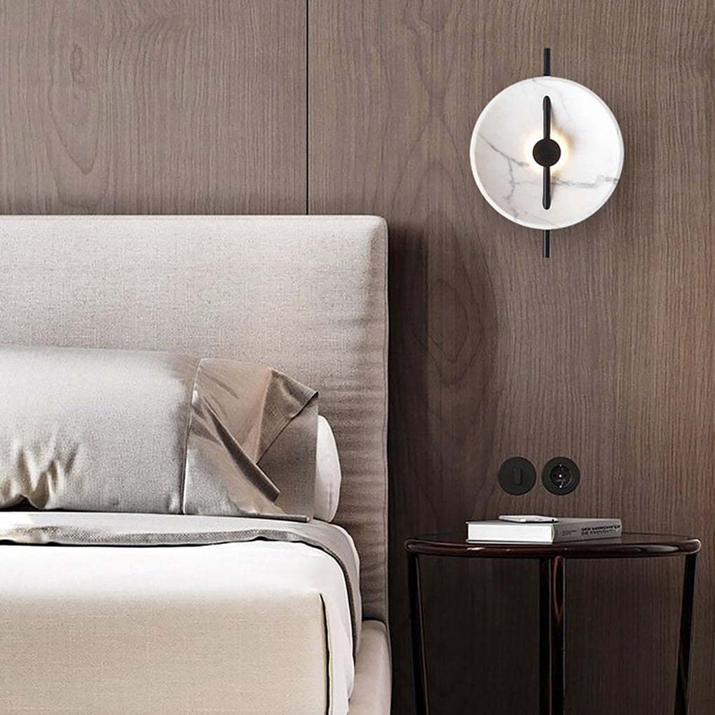 Postmodern Marble Wall Sconce Creative LED Bedside and Living Room Wall Lighting-Lighom