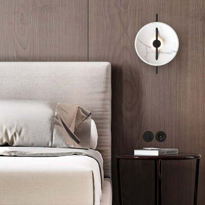 Postmodern Marble Wall Sconce Creative LED Bedside and Living Room Wall Lighting-Lighom