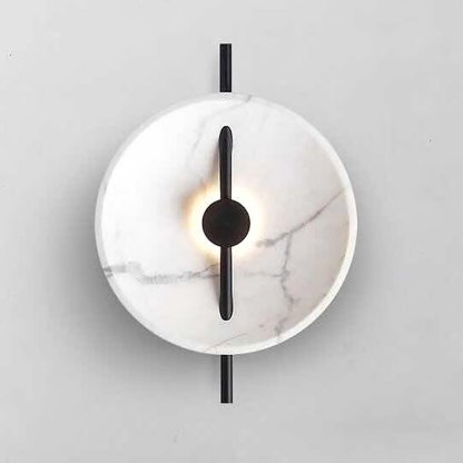 Postmodern Marble Wall Sconce Creative LED Bedside and Living Room Wall Lighting-Lighom