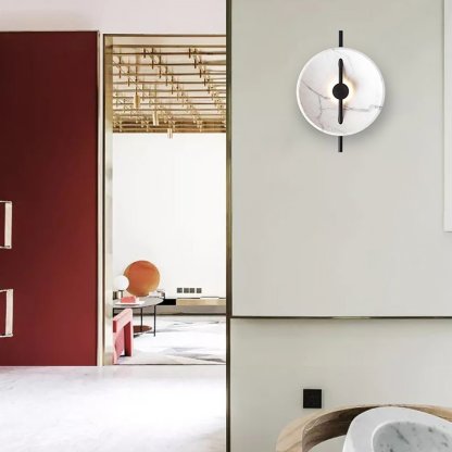 Postmodern Marble Wall Sconce Creative LED Bedside and Living Room Wall Lighting-Lighom