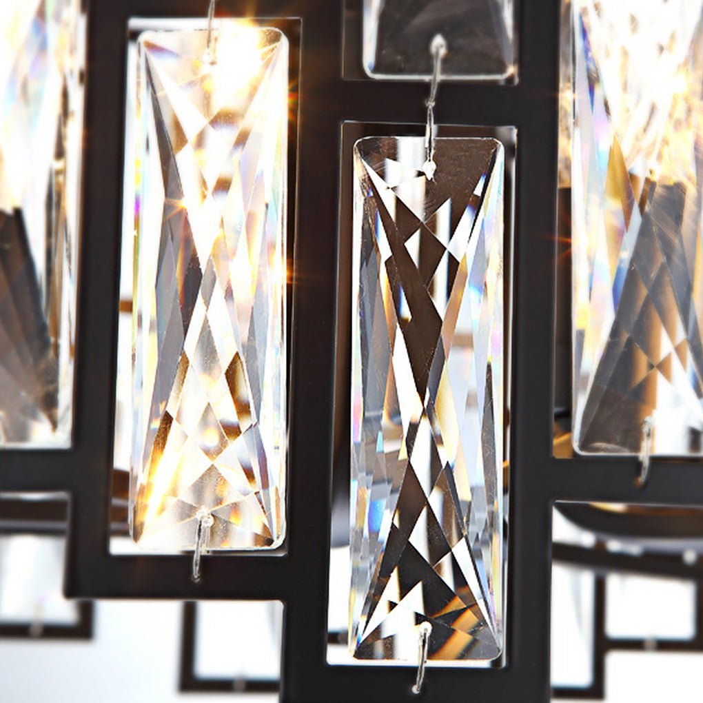 Postmodern Minimalist Living Room Crystal Chandelier with Three-color Led-Lighom