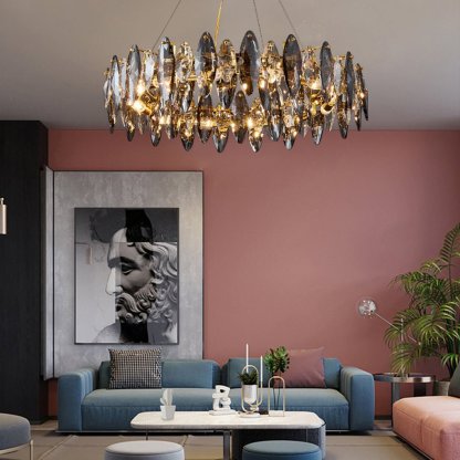 Postmodern Personality Creative Crystal Chandelier with Three-color LED-Lighom