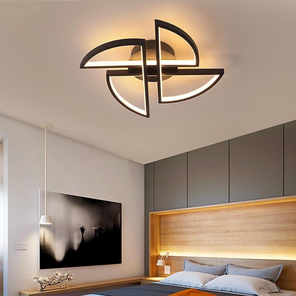 Geometric Four Semi-Circle Metal LED Flush Mount Light