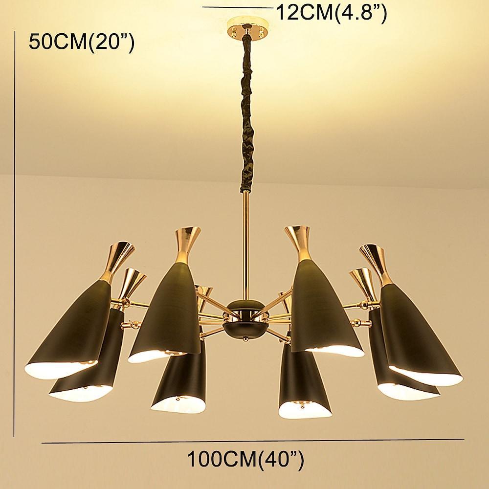 8-light LED Electroplated Metal Nordic Chandeliers Ceiling Lights Fixture-Lighom