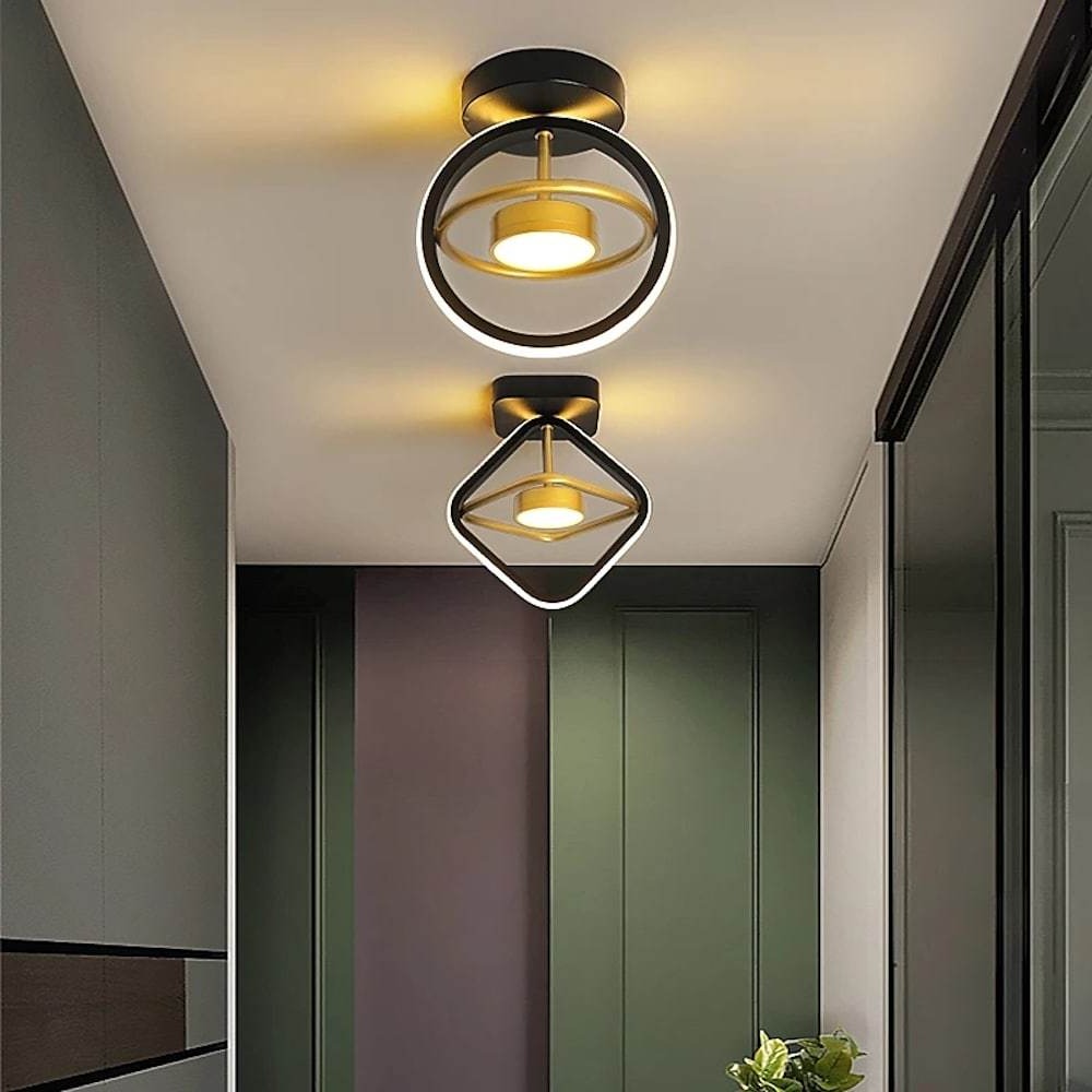 Circle Square Dimmable LED Modern Entry Flush Mount Light