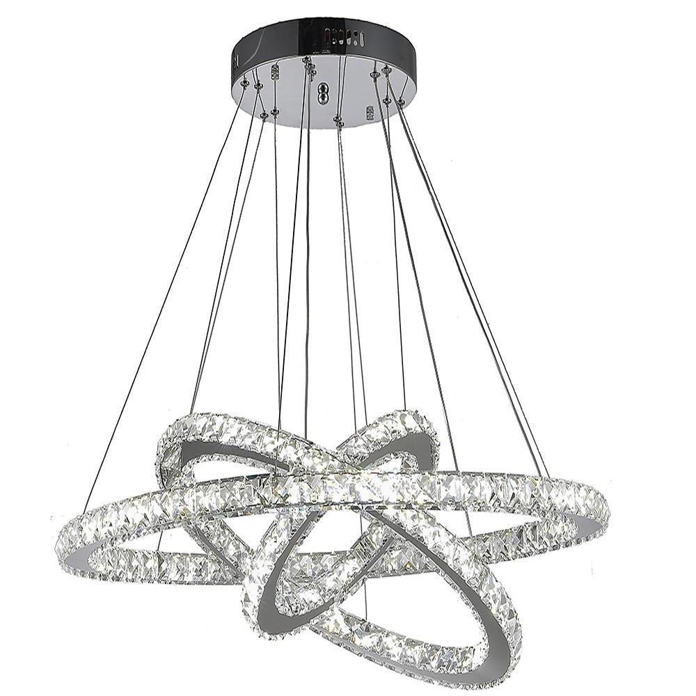 Interwoven Geometrical Circle Crystal Chandeliers for Living Room-Lighom