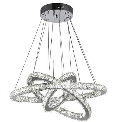 Interwoven Geometrical Circle Crystal Chandeliers for Living Room-Lighom