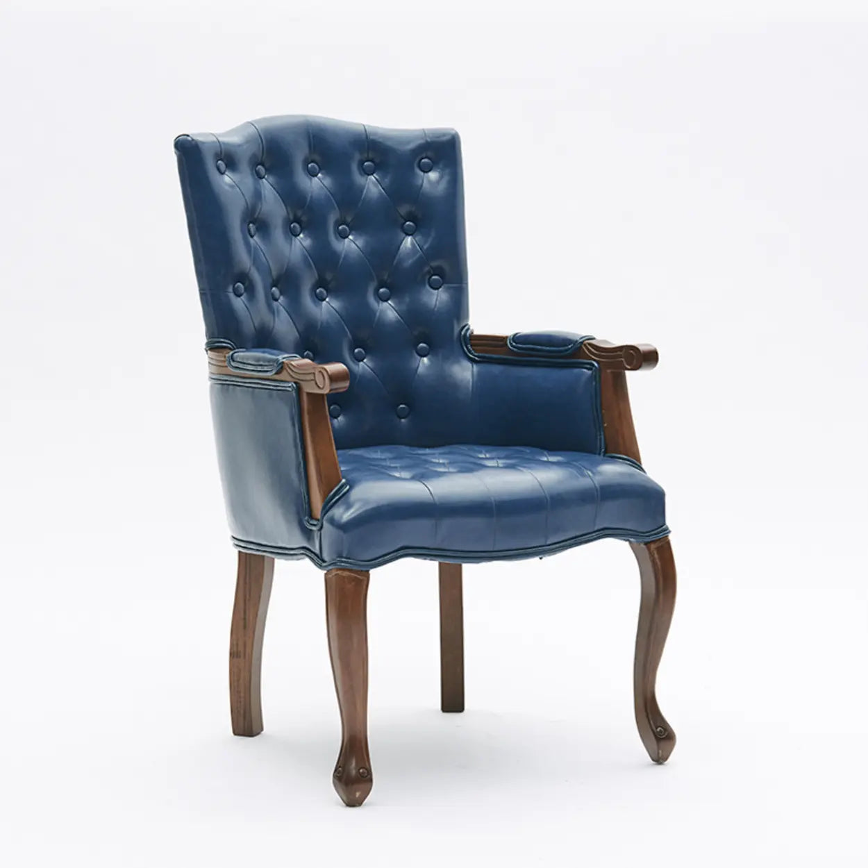 Classic PU Leather Tufted Accent Chair — Green / PU Leather