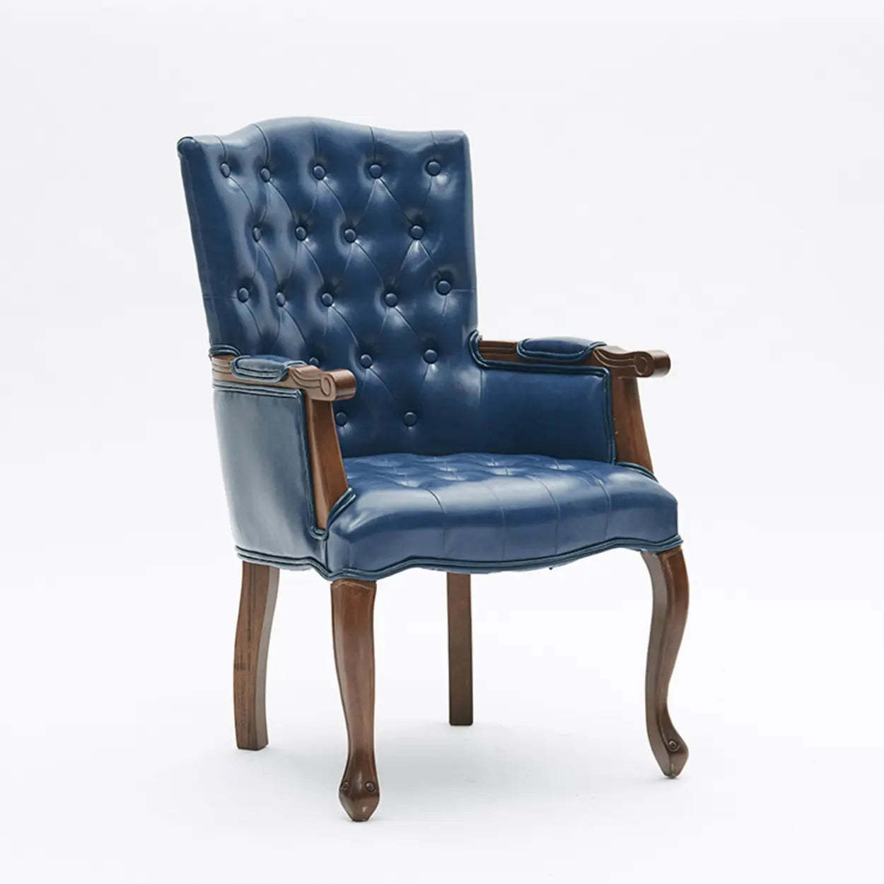 Classic PU Leather Tufted Accent Chair — Green / PU Leather