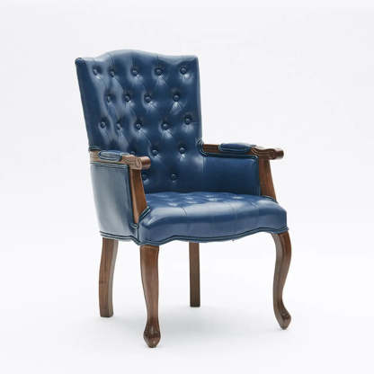Classic PU Leather Tufted Accent Chair — Green / PU Leather