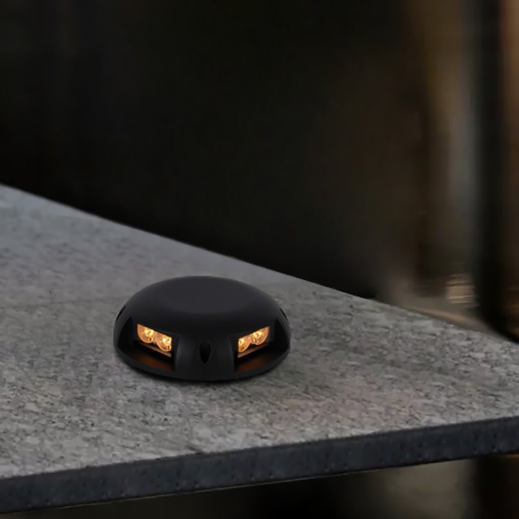 Modern Round LED Surface Flush Mounted Step Light Landscape Waterproof Decking Lights-Lighom