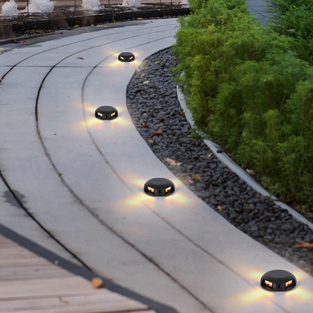 Modern Round LED Surface Flush Mounted Step Light Landscape Waterproof Decking Lights-Lighom