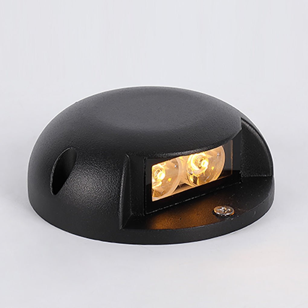 Modern Round LED Surface Flush Mounted Step Light Landscape Waterproof Decking Lights-Lighom